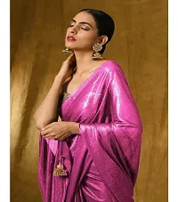 Stylish Lycra Saree with Blouse piece For Women-thumb2