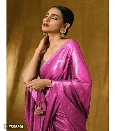 Stylish Lycra Saree with Blouse piece For Women-thumb3