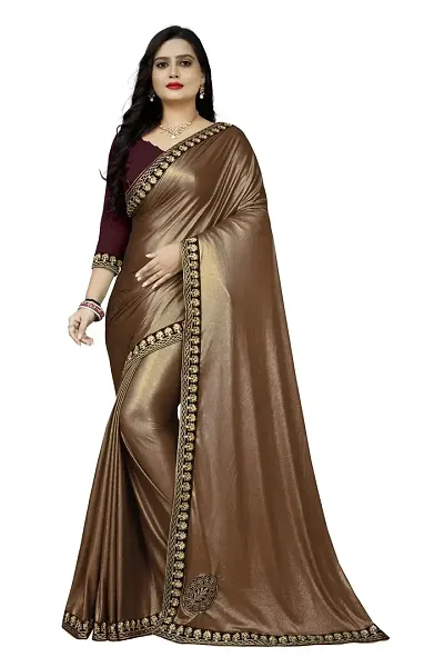 Must Have Lycra Saree with Blouse piece 