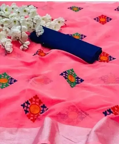 Stylish Chanderi Embroidery Work Saree