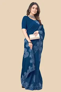 Stylish Georgette Saree with Blouse piece For Women-thumb2