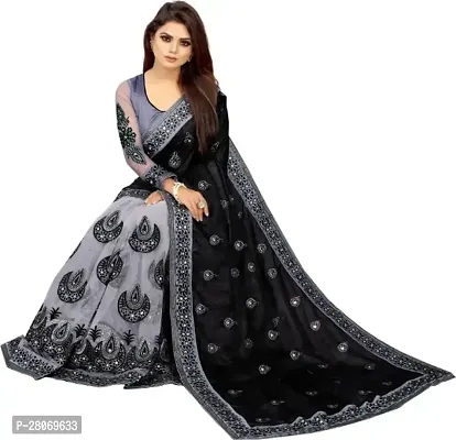 Fancy Net Saree With Blouse Piece For Women