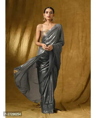 Stylish Lycra Saree with Blouse piece For Women-thumb0