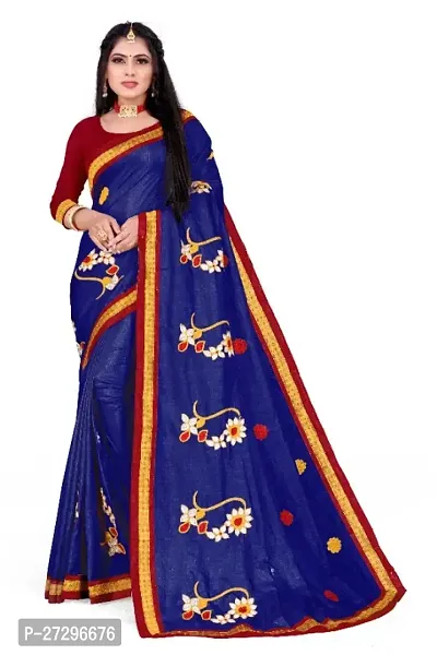 Stylish Art Silk Saree with Blouse piece For Women-thumb0