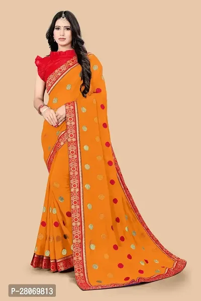 Fancy Georgette Saree With Blouse Piece For Women