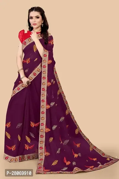 Fancy Georgette Saree With Blouse Piece For Women