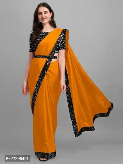 Stylish Silk Blend Saree with Blouse piece For Women