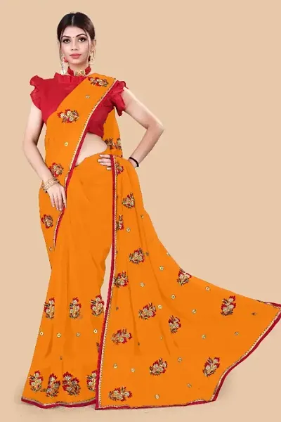 Elegant Georgette Saree with Blouse piece 