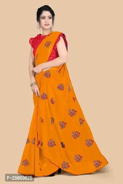 Fancy Faux Georgette Saree With Blouse Piece For Women