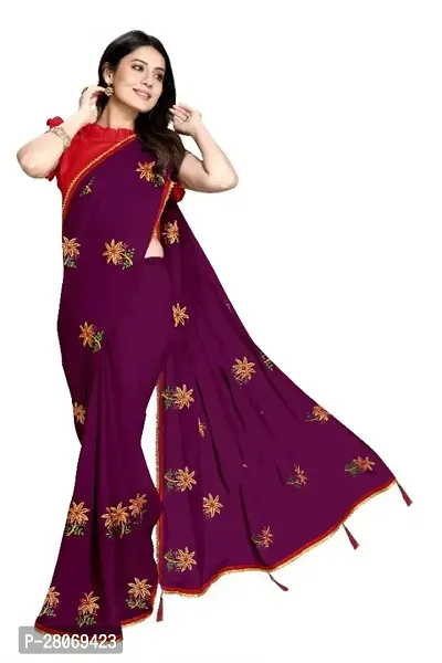 Fancy Georgette Saree With Blouse Piece For Women