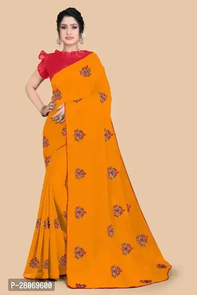 Fancy Georgette Saree With Blouse Piece For Women