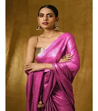 Stylish Lycra Saree with Blouse piece For Women-thumb1