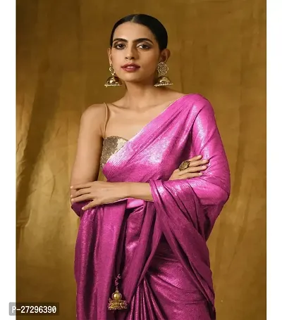 Stylish Lycra Saree with Blouse piece For Women-thumb2