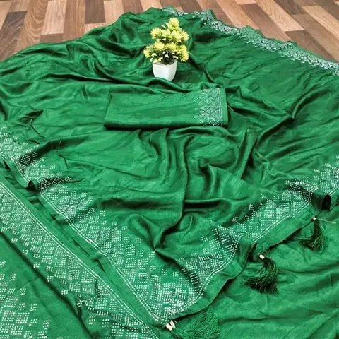 New In Art Silk Saree with Blouse piece 