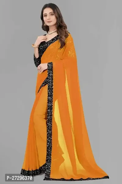 Stylish Georgette Saree with Blouse piece For Women-thumb2