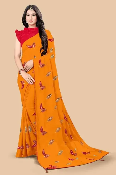 Classic Georgette Saree with Blouse piece For Women