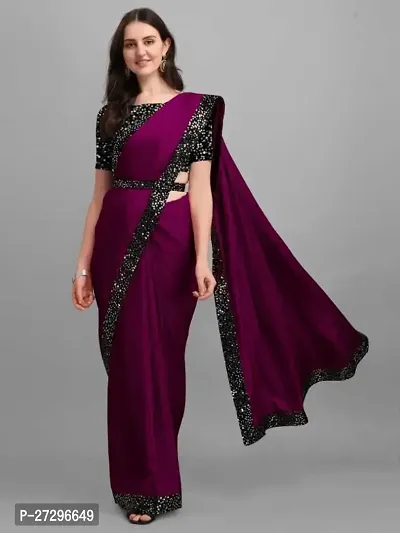 Stylish Silk Blend Saree with Blouse piece For Women