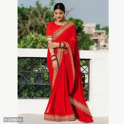 Stylish Art Silk Saree with Blouse piece For Women-thumb0