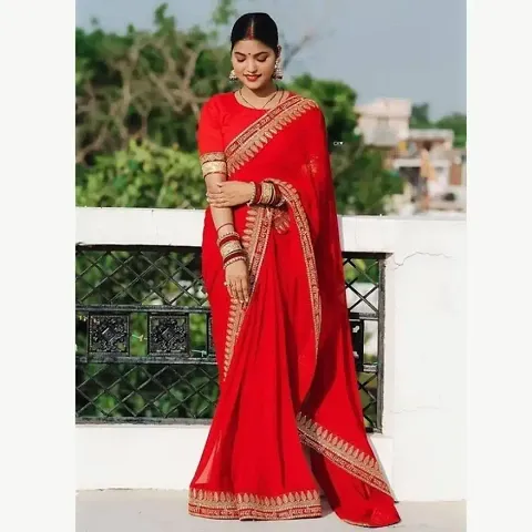 Stylish Fancy Designer Georgette Saree With Blouse Piece For Women