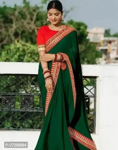 Stylish Silk Blend Saree with Blouse piece For Women-thumb0