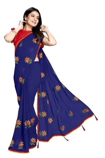 Elegant Georgette Saree with Blouse piece 