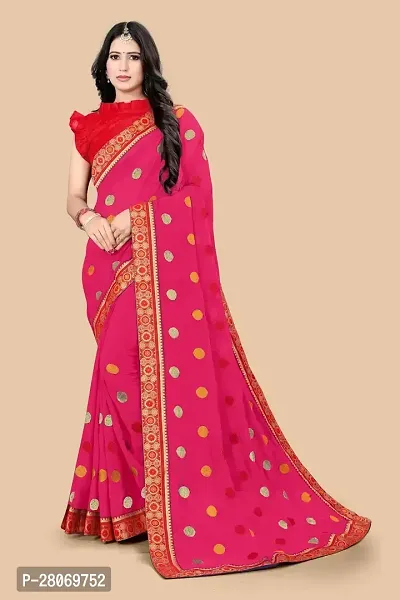 Fancy Georgette Saree With Blouse Piece For Women