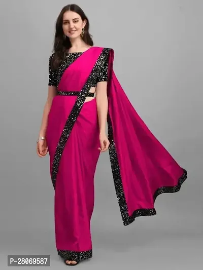 Fancy Silk Blend Saree With Blouse Piece For Women