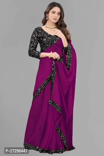 Stylish Georgette Saree with Blouse piece For Women-thumb3