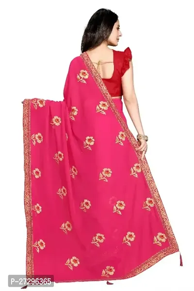 Stylish Georgette Saree with Blouse piece For Women-thumb3