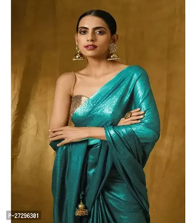 Stylish Lycra Saree with Blouse piece For Women-thumb2