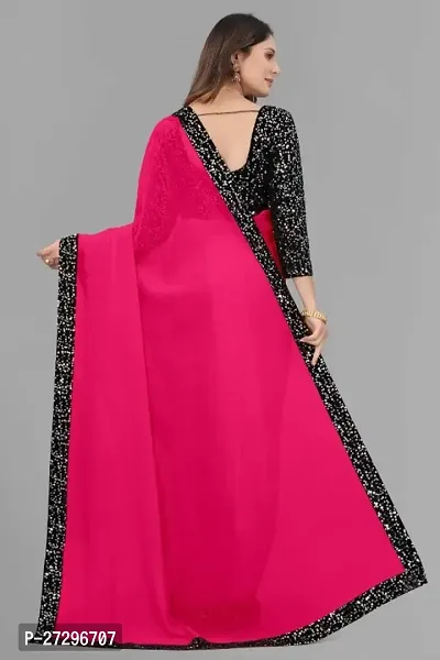 Stylish Georgette Saree with Blouse piece For Women-thumb2