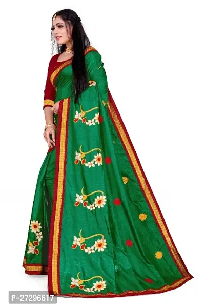 Stylish Art Silk Saree with Blouse piece For Women-thumb3