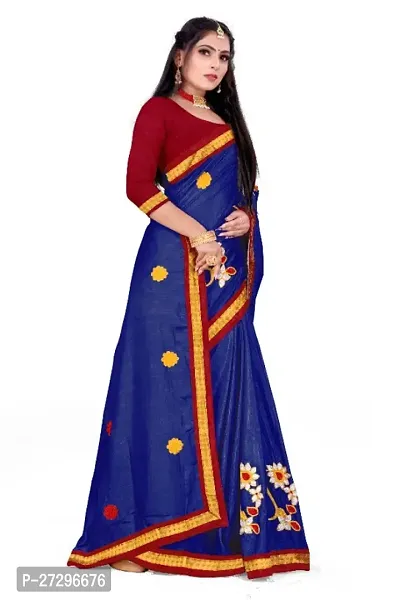 Stylish Art Silk Saree with Blouse piece For Women-thumb2