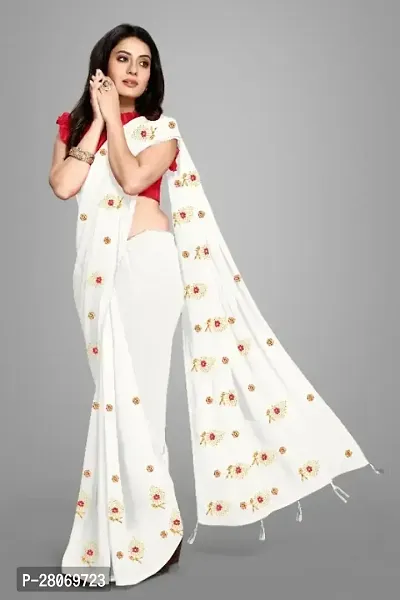 Fancy Georgette Saree With Blouse Piece For Women-thumb0