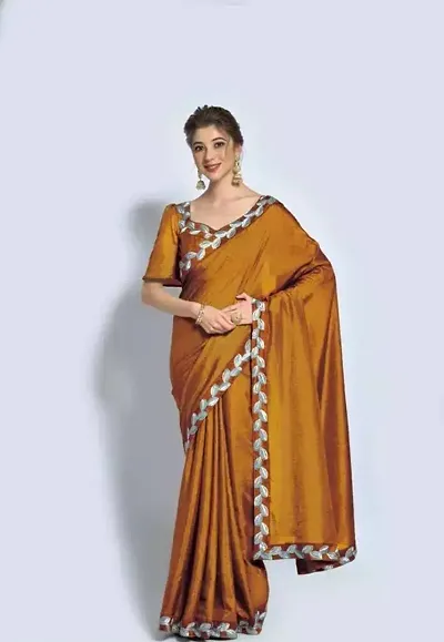 Women Stylish Embellished Saree with Blouse piece