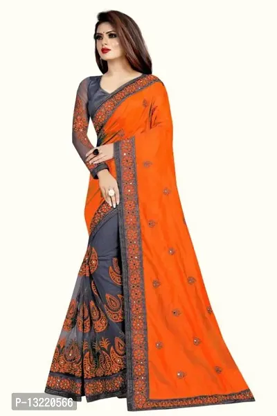 Classic Embroidered  Saree with Blouse piece-thumb3