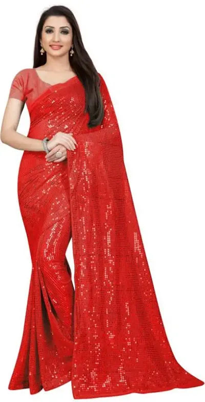 Trendy Georgette Bollywood Partywear Sarees with Blouse Piece