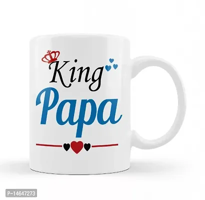 Manvi Creations King Papa Printed Coffee Mug Gift for Father on Birthday, Fathers Day, Anniversary, Friendship Day