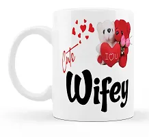 Manvi Creations Cute Wifey Teddy Printed Trendy Coffee Mug Best Gift for Wife on Birthday, Friendship Day, Anniversary, Valentine Day-thumb1