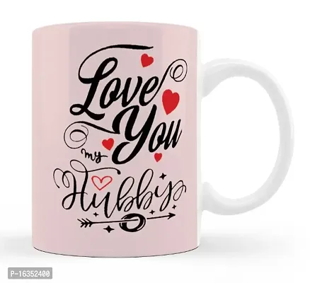 Manvi Creations Love You My Hubby Printed Ceramic Coffee Mug Best Gift for Husband, Hubby on Birthday, Friendship day, Anniversary, Valentine Day-thumb0