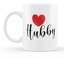 Manvi Creations Hubby Heart Printed Ceramic Coffee Mug Best Gift for Husband, Hubby on Birthday, Friendship day, Anniversary, Valentine Day-thumb1