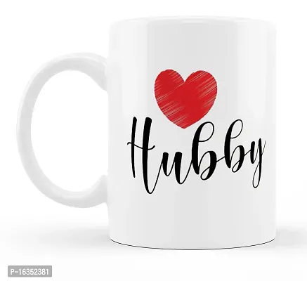 Manvi Creations Hubby Heart Printed Ceramic Coffee Mug Best Gift for Husband, Hubby on Birthday, Friendship day, Anniversary, Valentine Day-thumb2