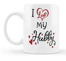 Manvi Creations I Love My Hubby Printed Ceramic Coffee Mug Best Gift for Husband, Hubby on Birthday, Friendship day, Anniversary, Valentine Day-thumb1