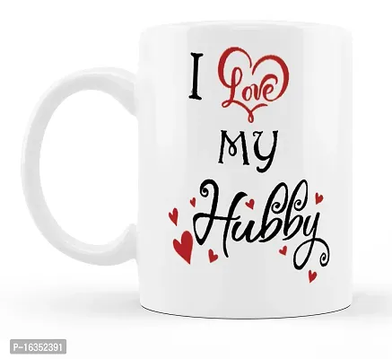 Manvi Creations I Love My Hubby Printed Ceramic Coffee Mug Best Gift for Husband, Hubby on Birthday, Friendship day, Anniversary, Valentine Day-thumb2