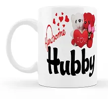 Manvi Creations Handsome Hubby Teddy Printed Ceramic Coffee Mug Best Gift for Husband, Hubby on Birthday, Friendship day, Anniversary, Valentine Day-thumb1