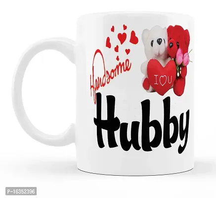 Manvi Creations Handsome Hubby Teddy Printed Ceramic Coffee Mug Best Gift for Husband, Hubby on Birthday, Friendship day, Anniversary, Valentine Day-thumb2