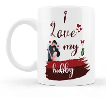 Manvi Creations I Love My Hubby Printed Ceramic Coffee Mug Best Gift for Husband, Hubby on Birthday, Friendship day, Anniversary, Valentine Day-thumb1