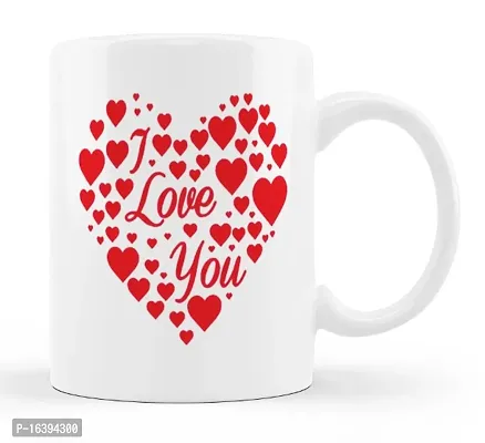 Manvi Creations Coffee Mug I Love You Heart Love Printed Gift for Girlfriend Boyfriend, Husband Wife on Birthday, Anniversary, Valentine Day, Friendship day