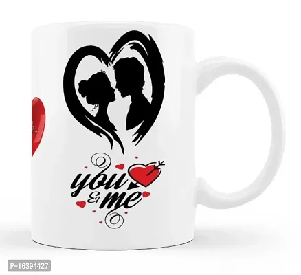 Manvi Creations Coffee Mug You  Me Love Couple Printed Gift for Girlfriend Boyfriend, Husband Wife on Birthday, Anniversary, Valentine Day, Friendship day