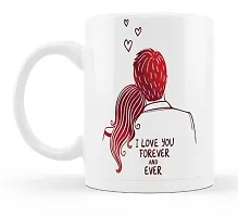 Manvi Creations New Trendy Coffee Mug I Love You Forever And Ever Couple Printed Coffee Mug Gift for Girlfriend Boyfriend, Husband Wife on Birthday, Anniversary, Valentine Day, Friendship day-thumb1